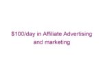 $100/day in Affiliate Advertising and marketing