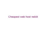 Cheapest web host reddit