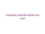 Cheapest website builder and host