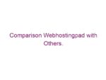 Comparison Webhostingpad with Others.