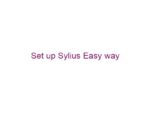 Set up Sylius Easy way